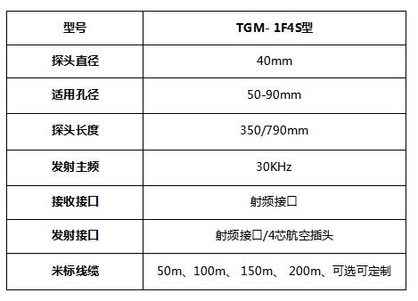 TGM-1F4S型一發四收測井換能器技術參數